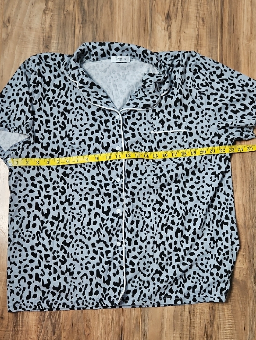 Tugege Leopard Print Short Sleeve Pajama Set - Black on White 12/14 - Picture 8 of 15